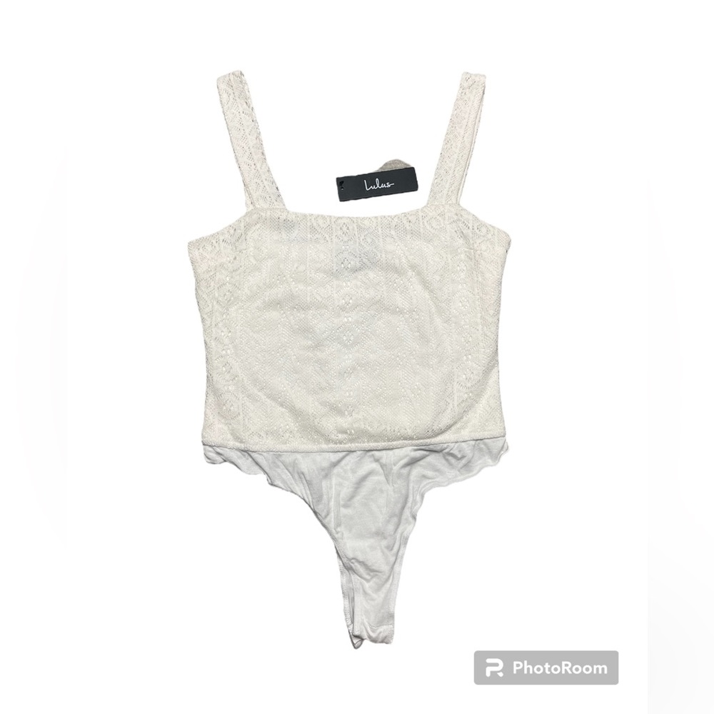Lulu’s White Sleeveless Bodysuit